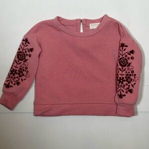 Btween Baby Pink Floral Sweatshirt Size 12M